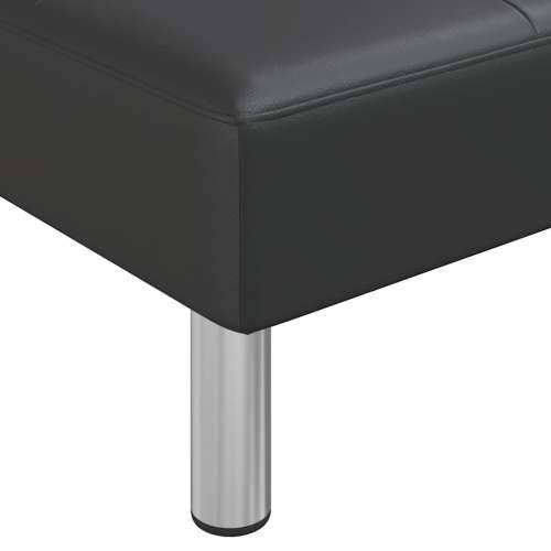 Kutna garnitura na razvlačenje crna 255x140x70 cm umjetna koža - Crna Cijena