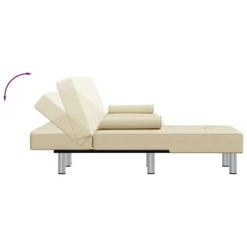 Kutna garnitura na razvlačenje krem 255x140x70 cm umjetna koža - Krema Cijena