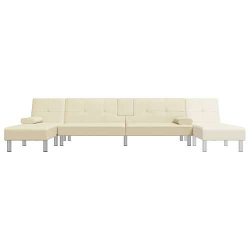 Kutna garnitura na razvlačenje krem 255x140x70 cm umjetna koža - Krema Cijena