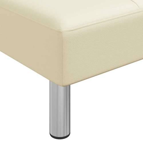 Kutna garnitura na razvlačenje krem 255x140x70 cm umjetna koža - Krema Cijena