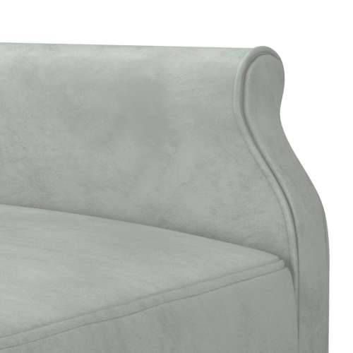 Kutna garnitura na razvlačenje svjetlosiva 271x140x70 cm baršun - Svjetlosiva Cijena