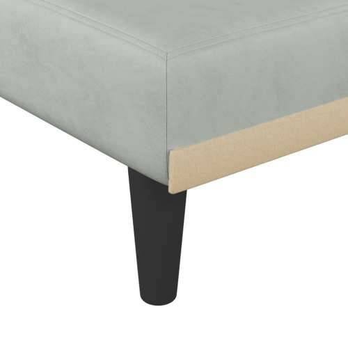 Kutna garnitura na razvlačenje svjetlosiva 271x140x70 cm baršun - Svjetlosiva Cijena