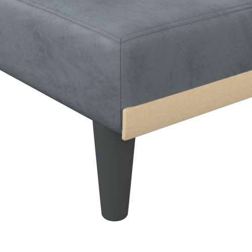Kutna garnitura na razvlačenje tamnosiva 271x140x70 cm baršun - Tamno siva Cijena