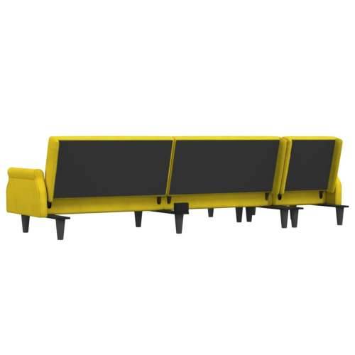 Kutna garnitura na razvlačenje žuta 271x140x70 cm baršunasta - Žuta Cijena