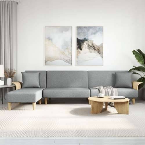 Kutna garnitura na razvlačenje svjetlosiva 279x140x70cm tkanina - Svjetlosiva Cijena