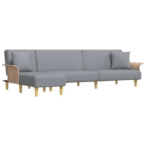 Kutna garnitura na razvlačenje svjetlosiva 279x140x70cm tkanina - Svjetlosiva Cijena