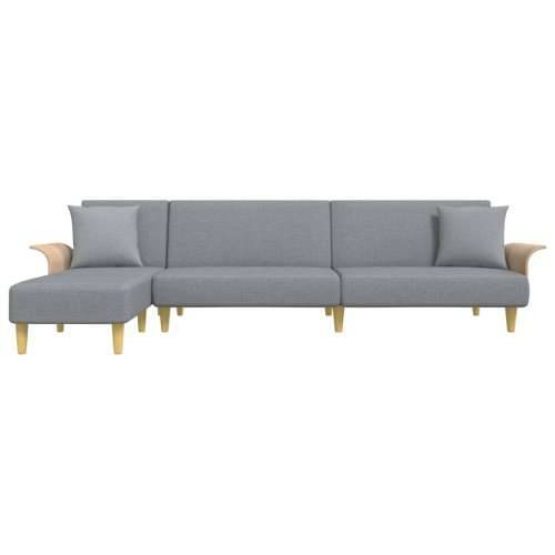 Kutna garnitura na razvlačenje svjetlosiva 279x140x70cm tkanina - Svjetlosiva Cijena