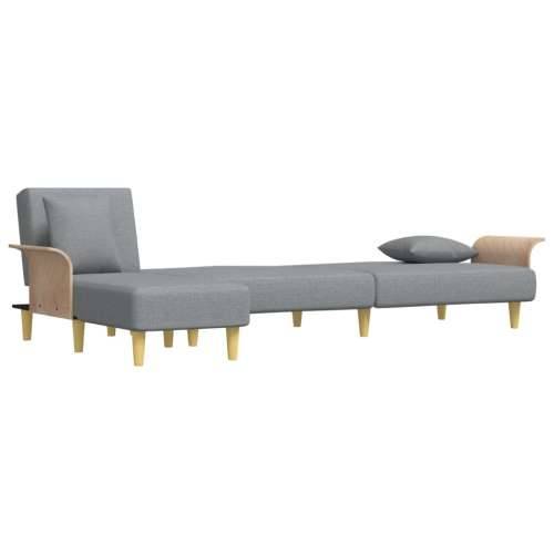 Kutna garnitura na razvlačenje svjetlosiva 279x140x70cm tkanina - Svjetlosiva Cijena