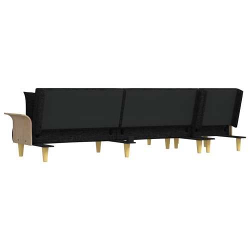 Kutna garnitura na razvlačenje crna 279x140x70 cm od tkanine - Crna Cijena