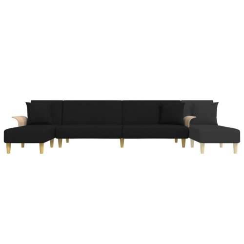 Kutna garnitura na razvlačenje crna 279x140x70 cm od tkanine - Crna Cijena