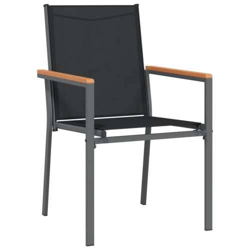 Vrtna garnitura - 5-dijelni vrtni blagovaonski set crni od tekstilena i čelika - Dužina stola 80 cm 4 Cijena
