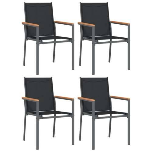 Vrtna garnitura - 5-dijelni vrtni blagovaonski set crni od tekstilena i čelika - Dužina stola 140 cm 4 Cijena