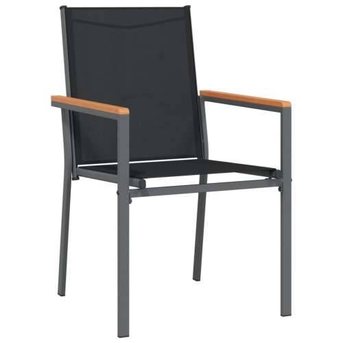 Vrtna garnitura - 5-dijelni vrtni blagovaonski set crni od tekstilena i čelika - Dužina stola 140 cm 4 Cijena