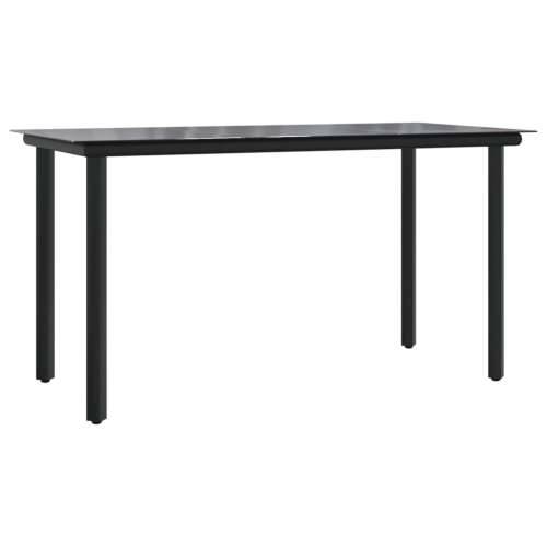 Vrtna garnitura - 5-dijelni vrtni blagovaonski set crni od tekstilena i čelika - Dužina stola 140 cm 4 Cijena