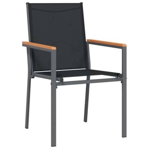 Vrtna garnitura - 7-dijelni vrtni blagovaonski set crni od tekstilena i čelika - Dužina stola 140 cm 6 Cijena