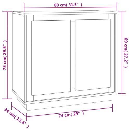 Komoda boja hrasta sonome 80 x 34 x 75 cm od konstruiranog drva - Sivi hrast sonoma 1 Cijena