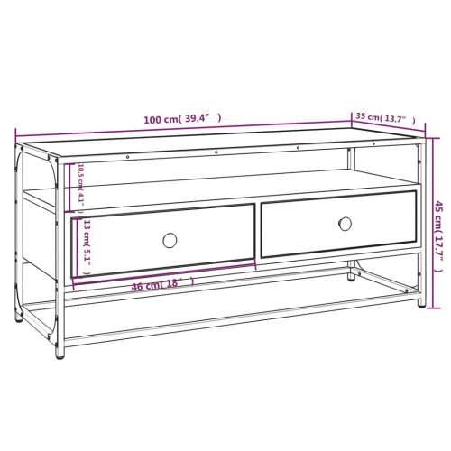 TV ormarić siva boja hrasta 100 x 35 x 45 cm konstruirano drvo - Sivi hrast sonoma 1 100 cm Cijena