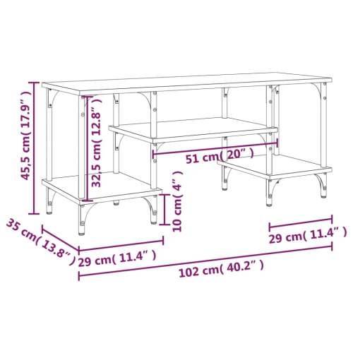 TV ormarić boja hrasta sonome 102x35x45,5 cm konstruirano drvo - Sivi hrast sonoma 1 Cijena