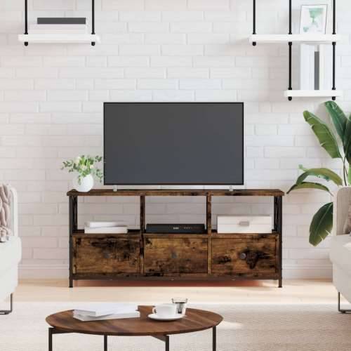 TV ormarić boja dimljenog hrasta 102x33x45 cm od drva i željeza - Dimljeni hrast 1 102 cm Cijena