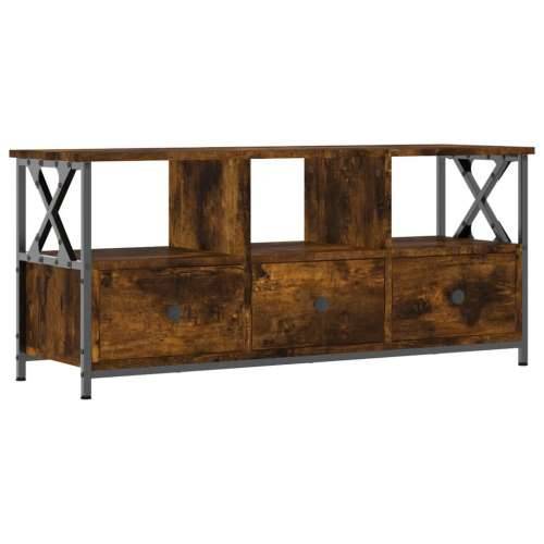 TV ormarić boja dimljenog hrasta 102x33x45 cm od drva i željeza - Dimljeni hrast 1 102 cm Cijena