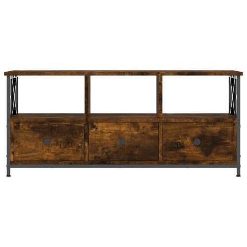 TV ormarić boja dimljenog hrasta 102x33x45 cm od drva i željeza - Dimljeni hrast 1 102 cm Cijena