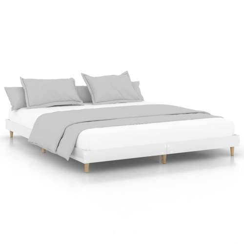 Okvir kreveta visoki sjaj bijeli 140 x 200 cm konstruirano drvo Cijena