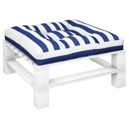 Jastuk za palete plavo-bijeli prugasti 70x70x12 cm od tkanine Cijena
