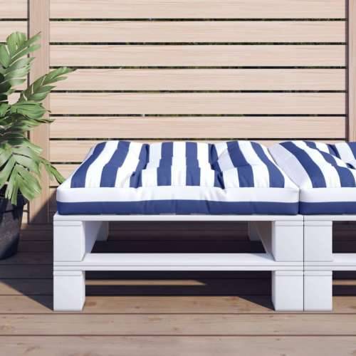 Jastuk za palete plavo-bijeli prugasti 80x80x12 cm od tkanine