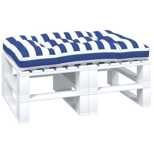Jastuk za palete plavo-bijeli prugasti 120x80x12 cm od tkanine Cijena