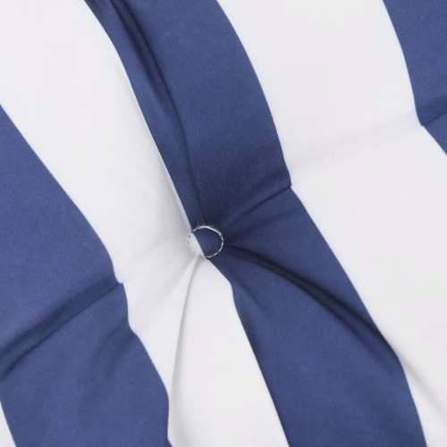 Jastuk za palete plavo-bijeli prugasti 120x80x12 cm od tkanine Cijena