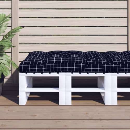Jastuk za palete crni karirani 120 x 80 x 12 cm od tkanine