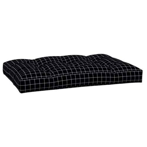 Jastuk za palete crni karirani 120 x 80 x 12 cm od tkanine Cijena