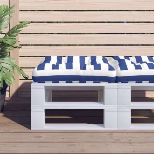 Jastuk za palete plavo-bijeli prugasti 58x58x10 cm od tkanine