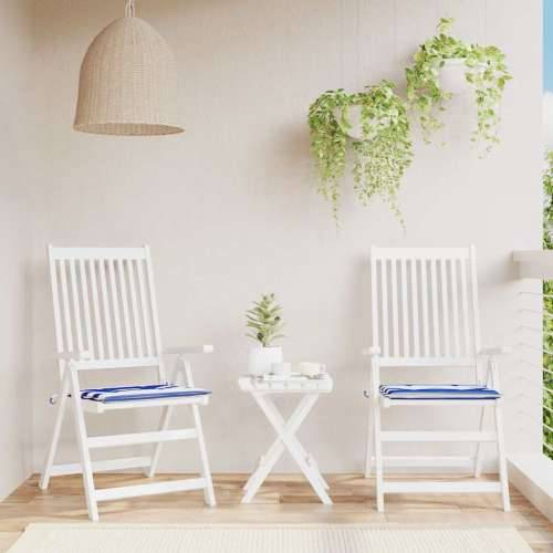Jastuci za vrtne stolice 2 kom plavo-bijeli 40x40x4 cm tkanina - Plava i bijela 40 x 40 x 3 cm 2 Cijena