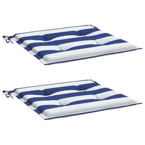 Jastuci za vrtne stolice 2 kom plavo-bijeli 40x40x4 cm tkanina - Plava i bijela 40 x 40 x 3 cm 2 Cijena