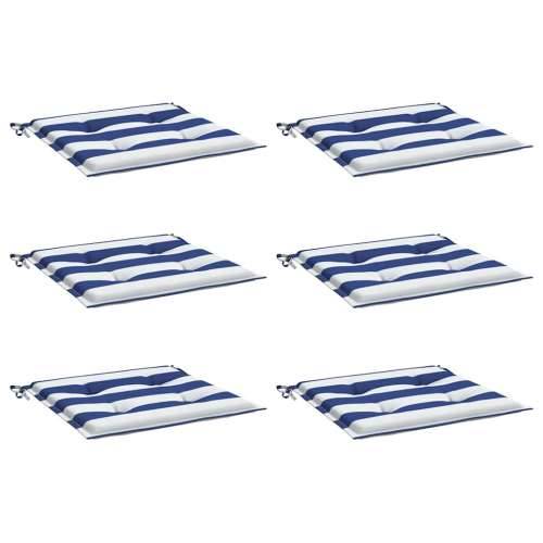 Jastuci za vrtne stolice 6 kom plavo-bijeli 40x40x4 cm tkanina - Plava i bijela 40 x 40 x 3 cm 6 Cijena