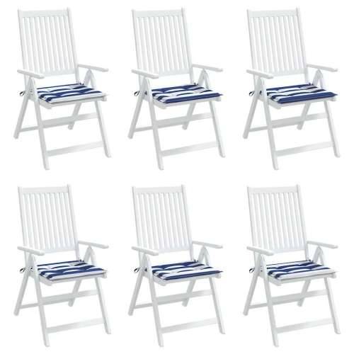 Jastuci za vrtne stolice 6 kom plavo-bijeli 40x40x4 cm tkanina - Plava i bijela 40 x 40 x 3 cm 6 Cijena