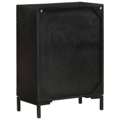 Komoda crna 55 x 30 x 77 cm od masivnog drva manga i željeza Crna 55 x 30 x 77 cm 1 Cijena