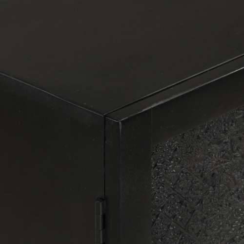 Komoda crna 55 x 30 x 77 cm od masivnog drva manga i željeza Crna 55 x 30 x 77 cm 1 Cijena