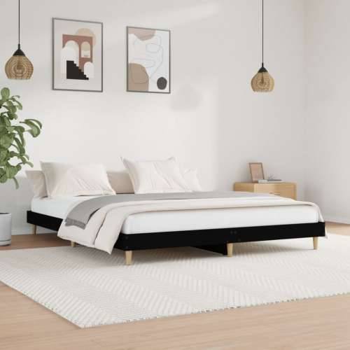 Okvir kreveta bez madraca crni 180x200 cm konstruiranog drva - Crna 180 x 200 cm Cijena