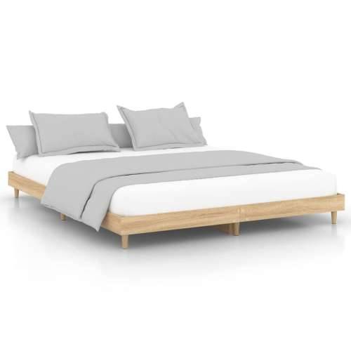 Okvir za krevet boja hrasta 180x200 cm konstruirano drvo Cijena