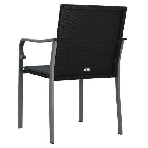 Vrtne stolice s jastucima 6 kom crne 56x59x84 cm od poliratana Cijena