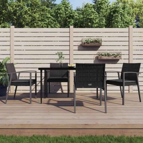 Vrtne stolice s jastucima 4 kom crne 56,5x57x83 cm poliratan - Crna 4 Cijena