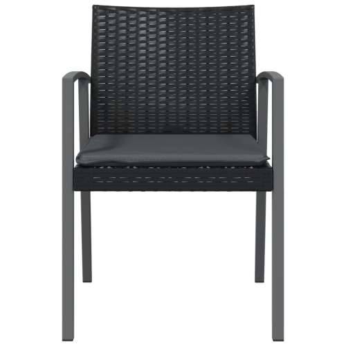 Vrtne stolice s jastucima 4 kom crne 56,5x57x83 cm poliratan - Crna 4 Cijena
