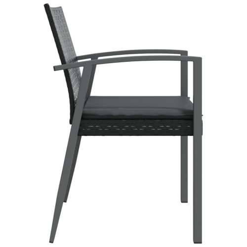 Vrtne stolice s jastucima 4 kom crne 56,5x57x83 cm poliratan - Crna 4 Cijena
