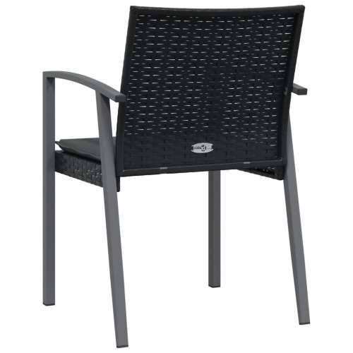 Vrtne stolice s jastucima 4 kom crne 56,5x57x83 cm poliratan - Crna 4 Cijena