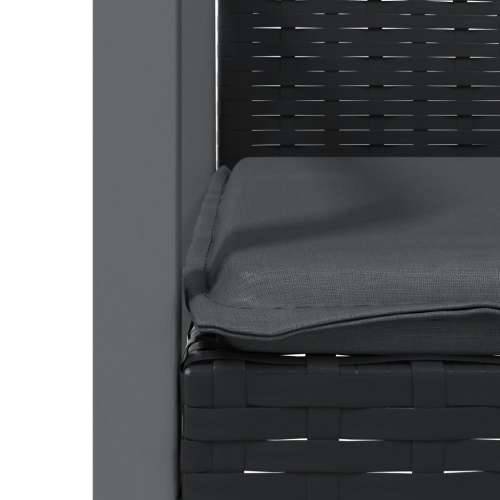 Vrtne stolice s jastucima 4 kom crne 56,5x57x83 cm poliratan - Crna 4 Cijena
