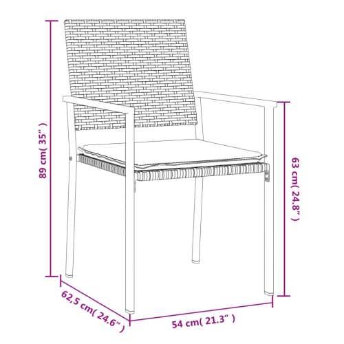 Vrtne stolice s jastucima 4 kom crne 54x62,5x89 cm poliratan Cijena