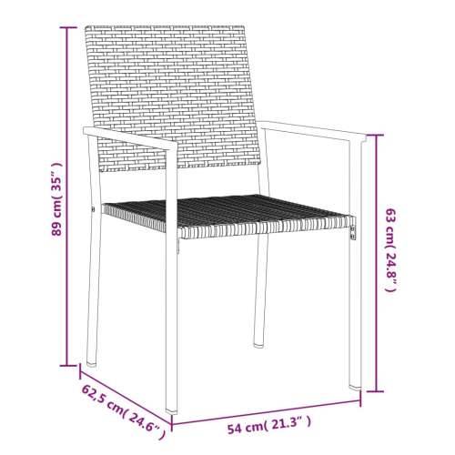 Vrtne stolice 4 kom crne 54 x 62,5 x 89 cm od poliratana Cijena