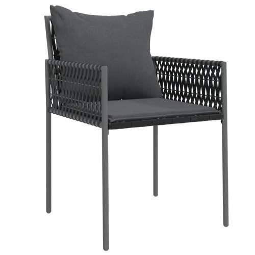 Vrtne stolice s jastucima 6 kom crne 54x61x83 cm od poliratana - Crna 6 Cijena